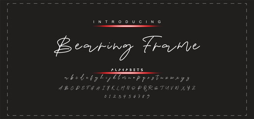 Hand drawn vector alphabet. Modern monoline signature script font. Elegant Signature Font. Best Alphabet Beautiful Calligraphy Signature Font