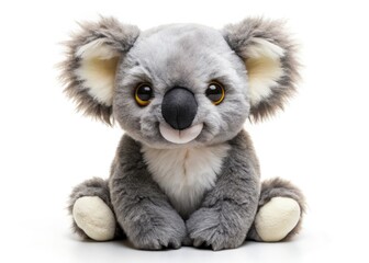 Obraz premium Adorable koala plush, a soft and cuddly baby toy. Perfectly showcased against a white backdrop.
