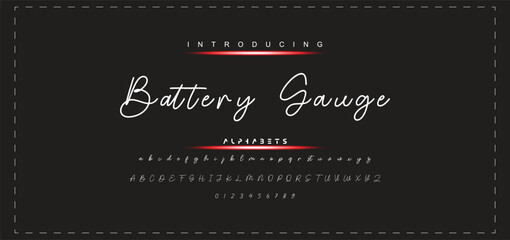 Hand drawn vector alphabet. Modern monoline signature script font. Elegant Signature Font. Best Alphabet Beautiful Calligraphy Signature Font