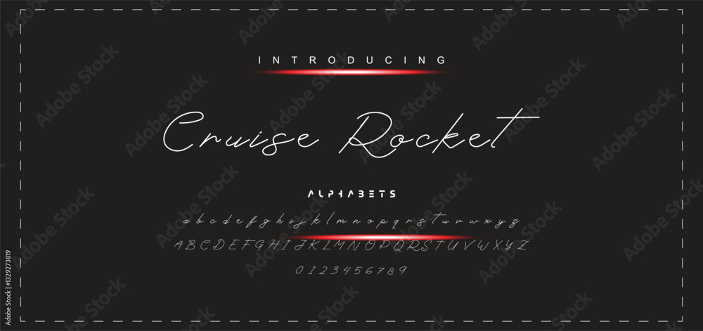 Fototapete hand drawn vector alphabet. modern monoline signature script font. elegant signature font. best alph