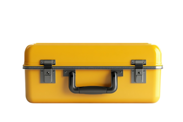 A Vibrant Yellow Toolbox Ready For Adventure, Promising New Beginnings And Exciting Projects, With A Sleek Design And Dark Accents Isolated on Transparent Background