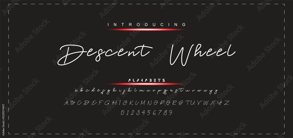 Fototapete hand drawn vector alphabet. modern monoline signature script font. elegant signature font. best alph