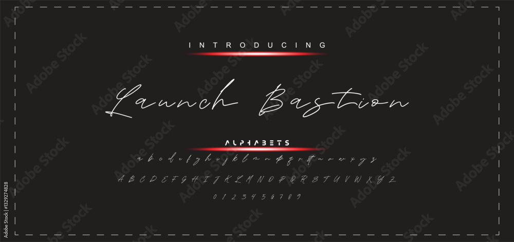 Fototapete hand drawn vector alphabet. modern monoline signature script font. elegant signature font. best alph