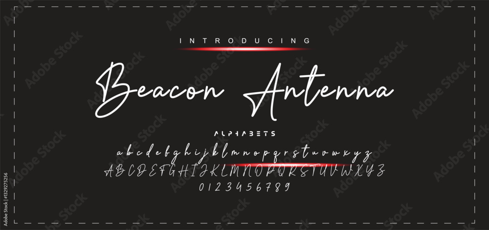 Fototapete hand drawn vector alphabet. modern monoline signature script font. elegant signature font. best alph