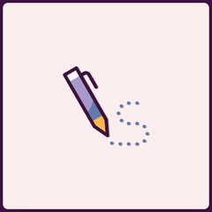Stylized Pencil Icon Creating a Dotted Line Artistic Representation