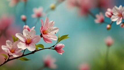 Obraz premium pink flowers in the garden beautiful natural illustration
