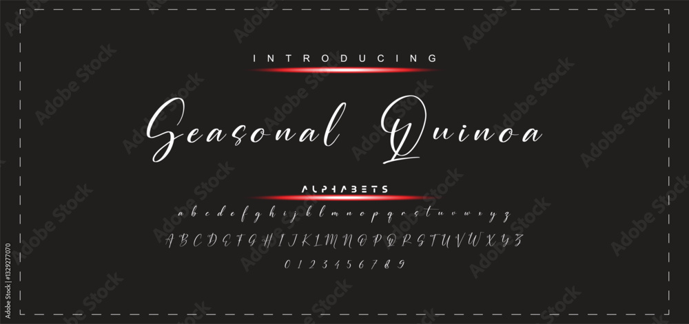Fototapete hand drawn vector alphabet. modern monoline signature script font. elegant signature font. best alph
