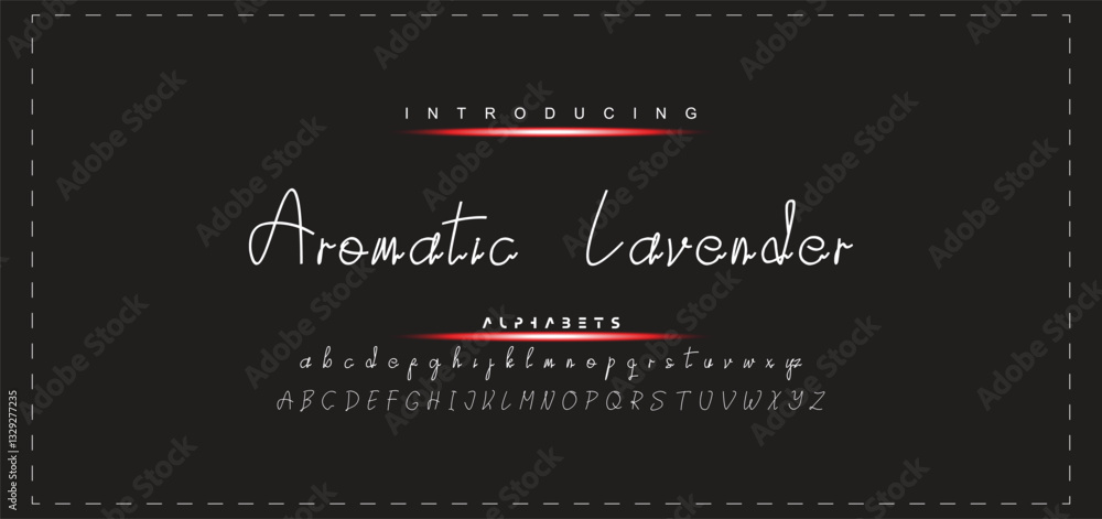Fototapete Hand drawn vector alphabet. Modern monoline signature script font. Elegant Signature Font. Best Alphabet Beautiful Calligraphy Signature Font