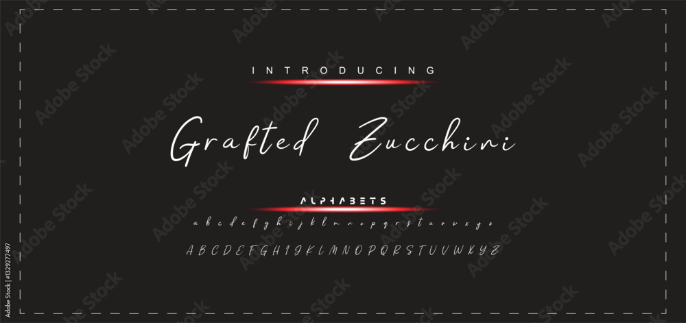 Fototapete hand drawn vector alphabet. modern monoline signature script font. elegant signature font. best alph