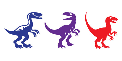 Obraz premium Professional Velociraptor Logo Icons Silhouette Vector Illustration