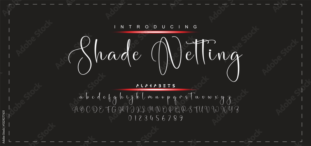 Fototapete hand drawn vector alphabet. modern monoline signature script font. elegant signature font. best alph