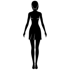 Woman black silhouette vector, Simple silhouette Design vector icon with white background. Woman activity vector, Human vector 