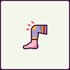 Knee pain illustration symbolizing medical conditions and discomfort icon
