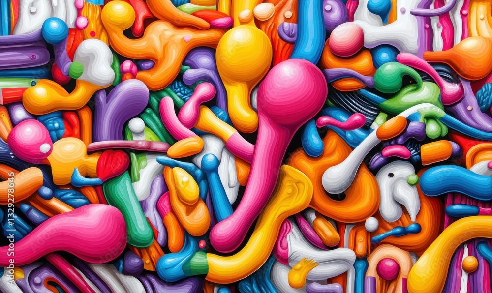 Poster a joyful explosion of colors and shapes creates a dynamic, playful abstract background.