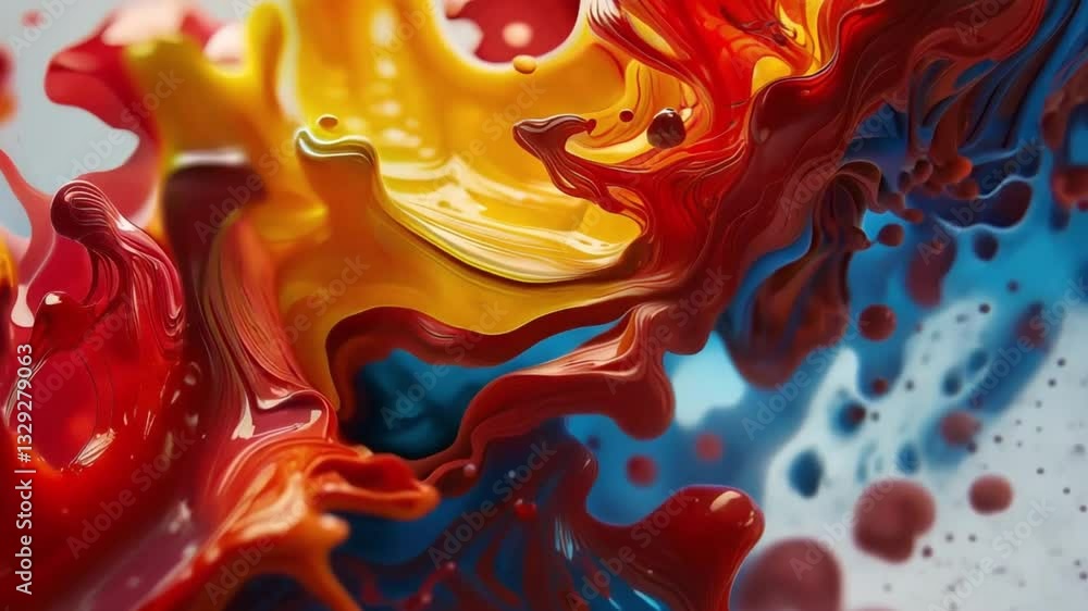 Poster vibrant paint splashes create an artistic background suitable for business presentations and creativ