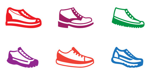 Professional Shoe Logo Icons Silhouette Vector Illustration