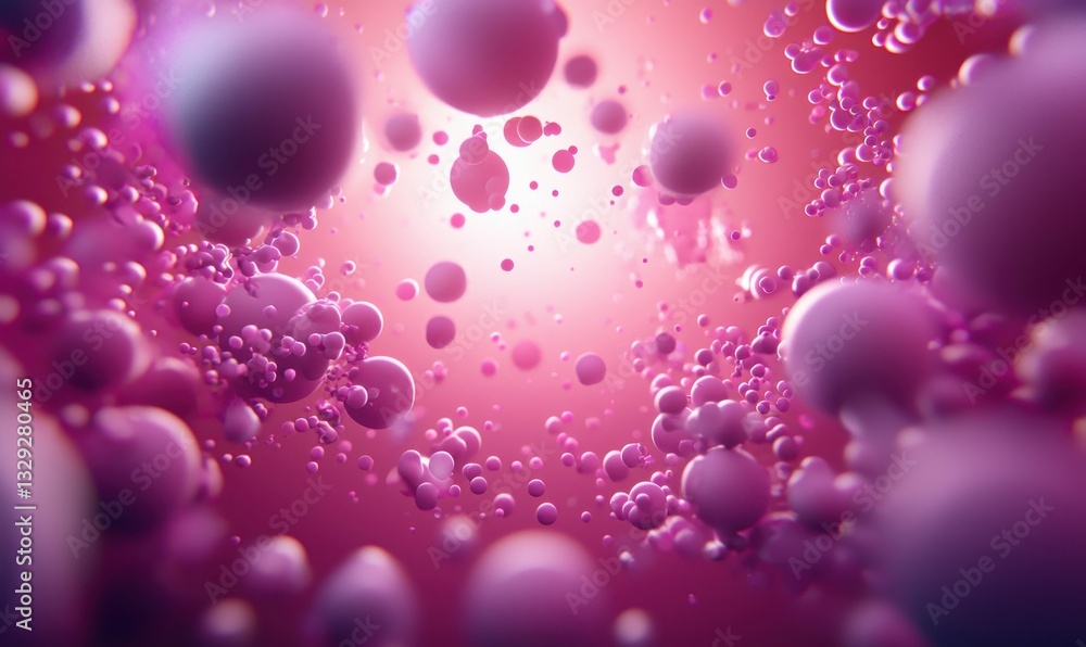 Aufkleber a captivating abstract scene featuring a multitude of pink spheres, creating a mesmerizing backgroun