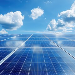 Top view of a solar panel capturing bright sunlight to generate eco-friendly electricity efficiently