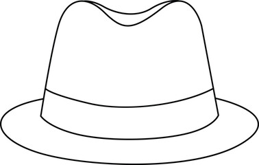 hat line art vector illustration black color thin line