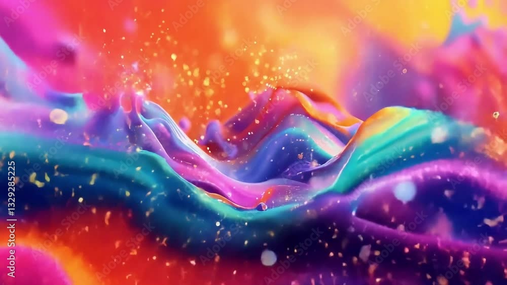 Poster colorful abstract waves create a captivating background perfect for business presentations and creat