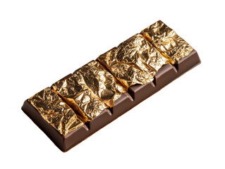 Delicious Dark Chocolate Bar Wrapped in Elegant Golden Foil