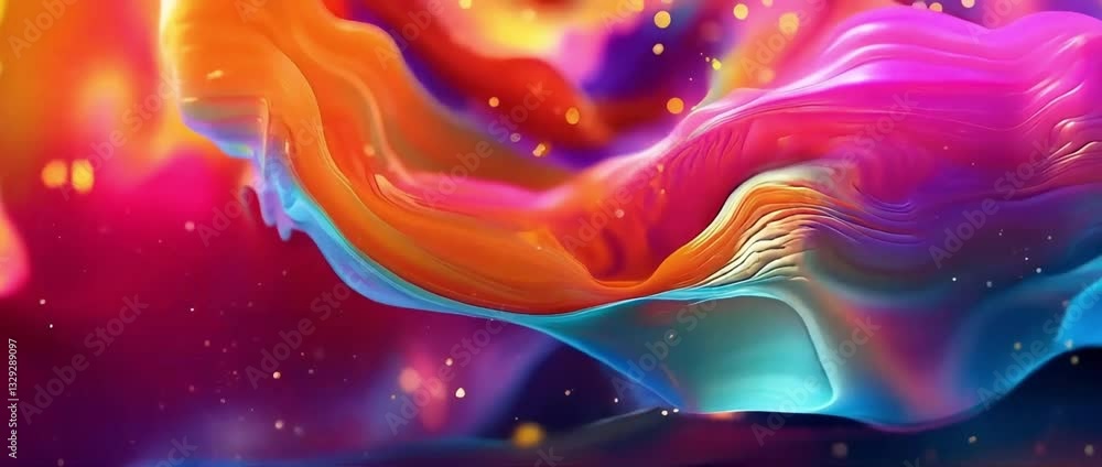 Poster exploring vibrant colors and smooth textures in a dynamic abstract backdrop for business use and cre
