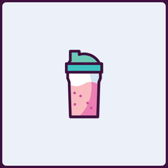 Minimalist protein shake icon illustration for nutritional product designs