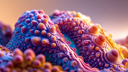 Colorful Abstract Fractal Pattern Resembling Coral