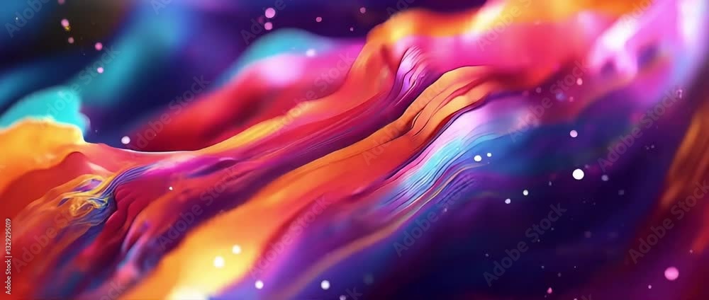 Poster vibrant abstract background with colorful waves and glowing lights ideal for business presentations 