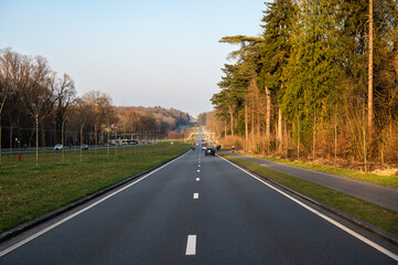 Fototapeta premium The Avenue de Tervueren or Tervuren laan, Flemish Brabant Region, Belgium