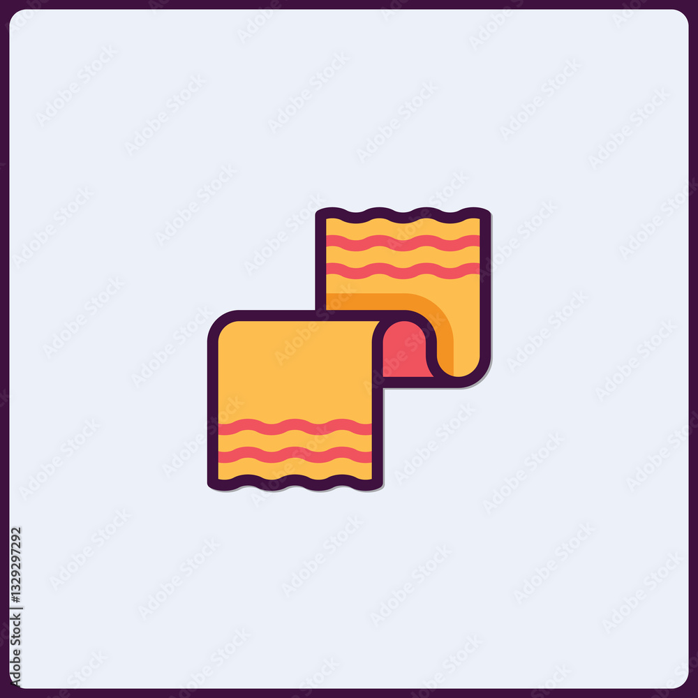 Aufkleber stylized textile icon featuring a distinctive wave pattern element