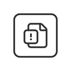 Warning Error Document File Icon - Modern Simple Flat Vector for Web and Mobile