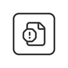 Warning Error Document File Icon - Modern Simple Flat Vector for Web and Mobile