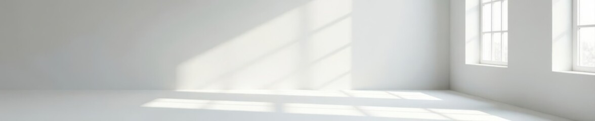 Obraz premium Empty gray room, bright white backdrop, subtle window light Perfect for showcasing products , modern, visual