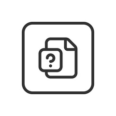 Obraz premium Question Document File Icon - Modern Simple Flat Vector for Web and Mobile