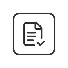 Checkmark Document File Icon - Modern Simple Flat Vector for Web and Mobile