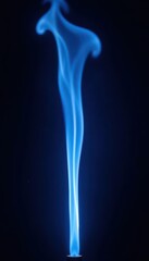 Intense blue flame, long electric spark, stark black background , intense, discharge