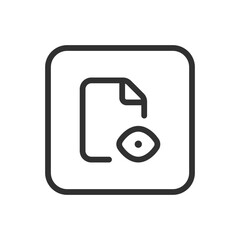 Eye Document File Icon - Modern Simple Flat Vector for Web and Mobile