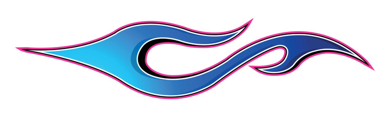 Tribal fire flame electric race car body side vinyl sticker vector eps art image file. Burning tires and flames sport car decal.