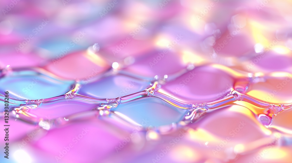 Aufkleber iridescent surface close-up with scales texture and colorful reflections