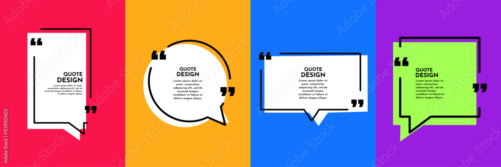 Poster vector illustration. quote frames background set. isolated text box in brackets. citation empty spee