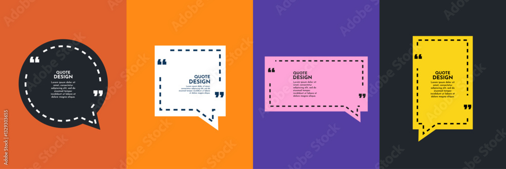 Poster vector illustration. quote frames background set. isolated text box in brackets. citation empty spee