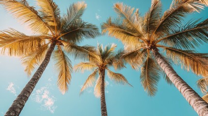 Tall Palm Trees Against Clear Sky