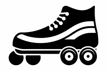 roller skate shoe line art silhouette vector illustration