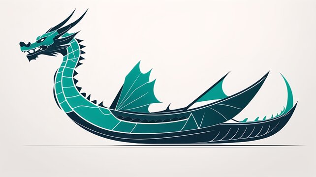 An illusory dragon boat at the Chinese Duanwu Festival