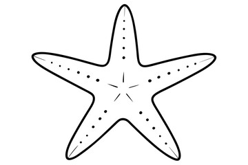 starfish line art silhouette vector illustration