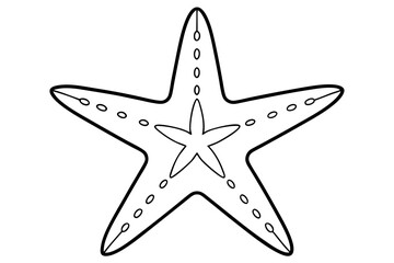 starfish line art silhouette vector illustration