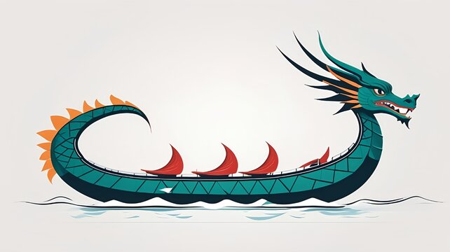 An illusory dragon boat at the Chinese Duanwu Festival