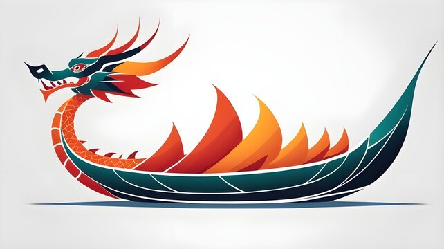 An illusory dragon boat at the Chinese Duanwu Festival