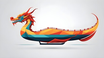 An illusory dragon boat at the Chinese Duanwu Festival